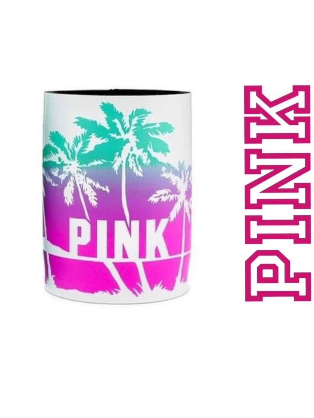 Victoria’s Secret PINK | White Tropical Palm Insulated Koozie